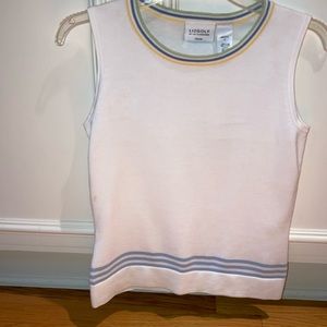 Petite NWT white cotton golf top. Lizgolf.